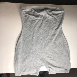 SHEIN halter, shirt romper. Gray, size medium.